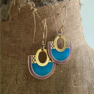 VTG Laurel Burch Geometric Earrings
